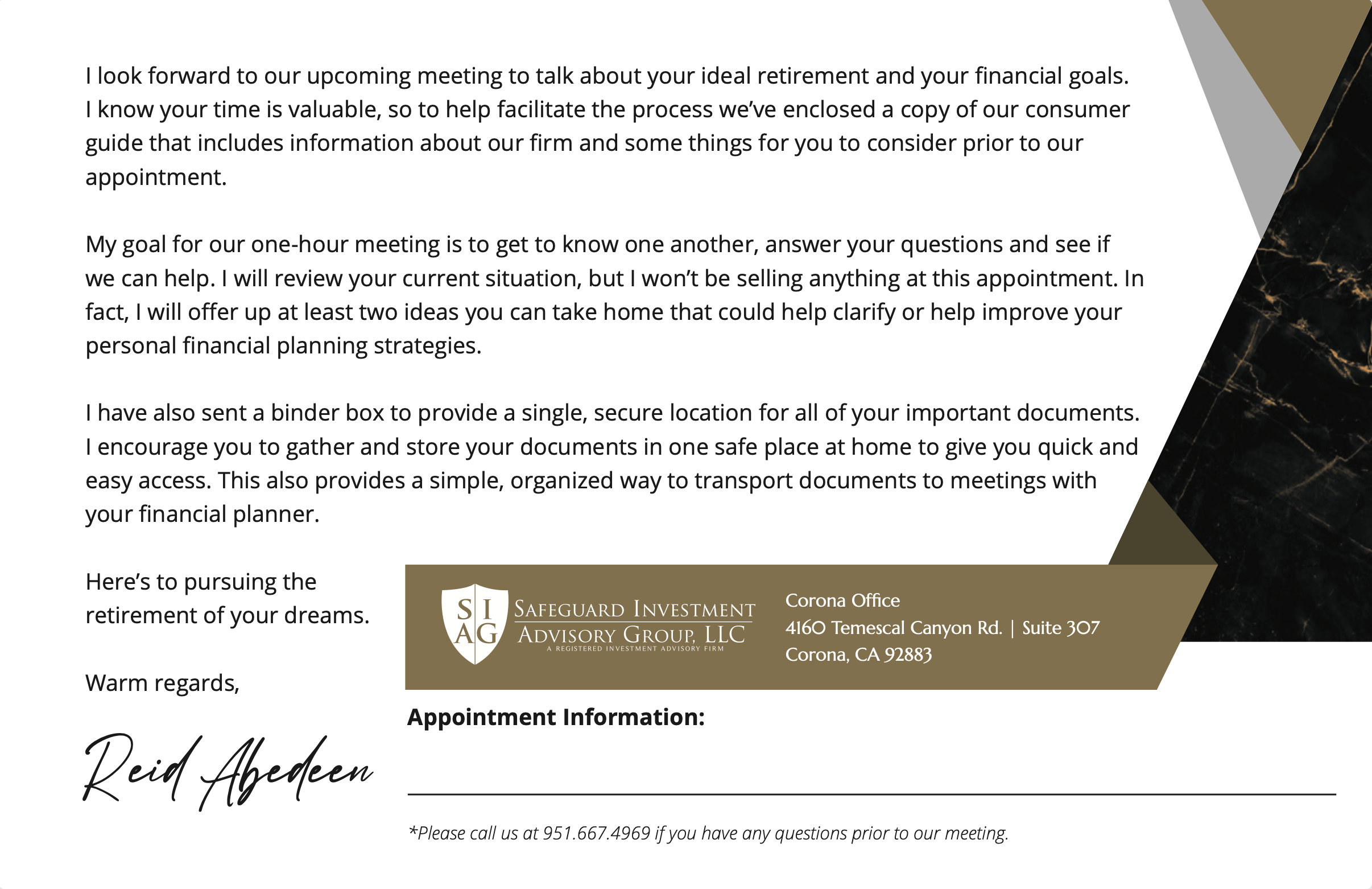 Appointment Card - 1m Client